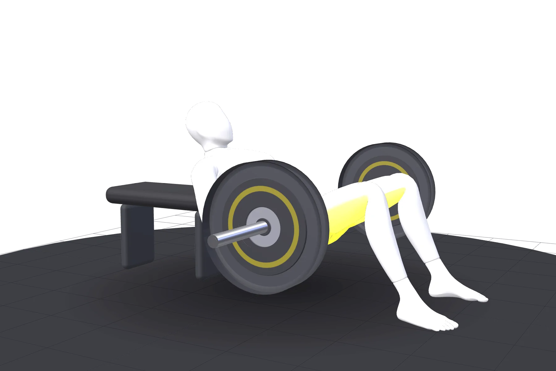 Hip thrust con barra: posición inicial